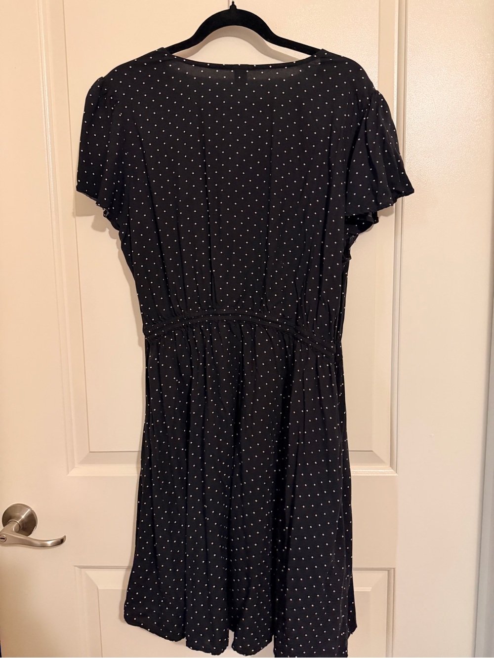 Old Navy Black Mini Dress with White Polka Dot Print - Picture 3 of 4